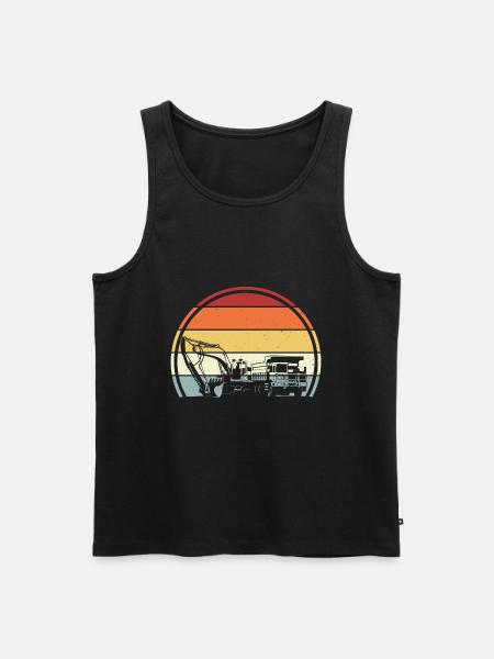 Excavator construction site - Men's Premium Organic Tank Top - black