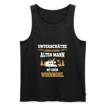Mann mit Wohnmobil - Männer Premium Bio Tank Top - Schwarz - Vorne - AI Model Male 178 light (178cm)