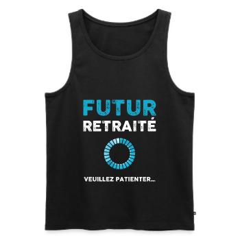 Futur retraité, cadeau homme retraite - Débardeur bio Premium Homme - noir - Devant - Michal (187cm)