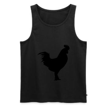 Coq silhouette poulet - Débardeur bio Premium Homme - noir - Devant - AI Model Male 178 light (178cm)