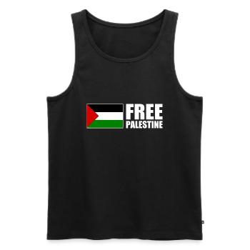 Free palestine - Débardeur bio Premium Homme - noir - Devant - Michal (187cm)