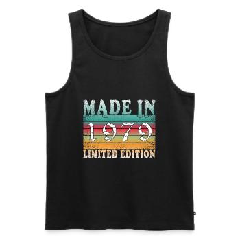 Built in 1979 Vintage Birthday Gift - Men's Premium Organic Tank Top - black - Front - Michal (187cm)