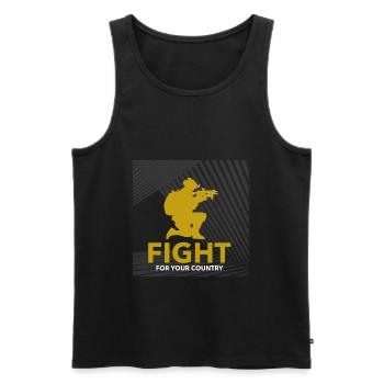 Combattez pour votre pays - militaire - Débardeur bio Premium Homme - noir - Devant - Michal (187cm)