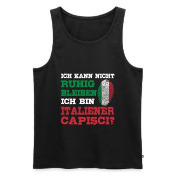 Typisch Italiener Italien Geste Capisci - Männer Premium Bio Tank Top - Schwarz - Vorne - Michal (187cm)