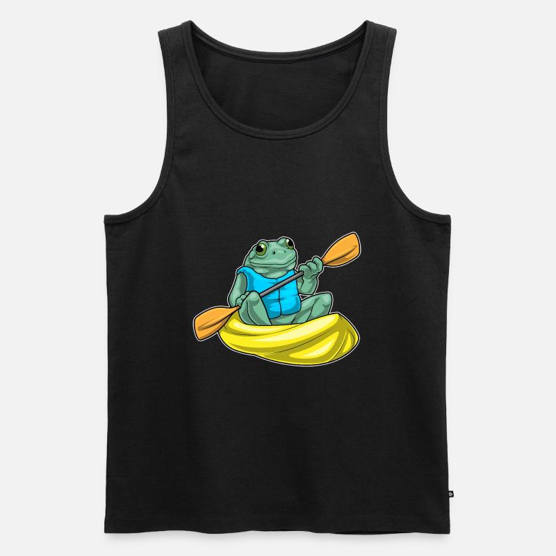 Frosch Kayak Paddel - Männer Premium Bio Tank Top - Schwarz
