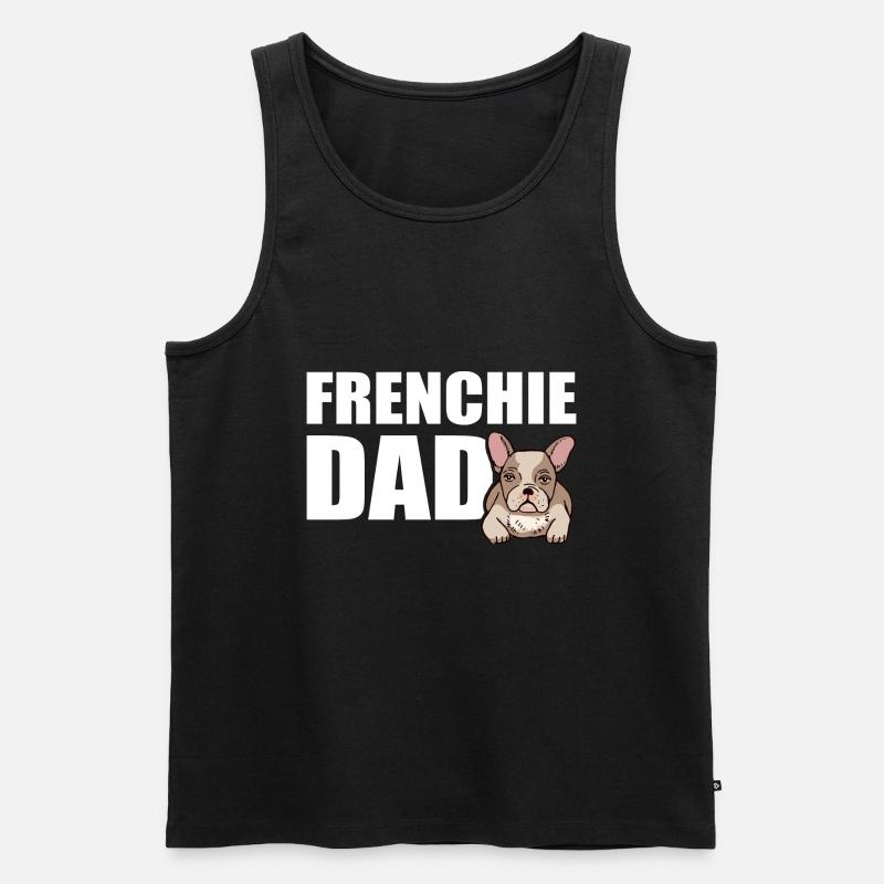 Frenchie Dad - Männer Premium Bio Tank Top - Schwarz
