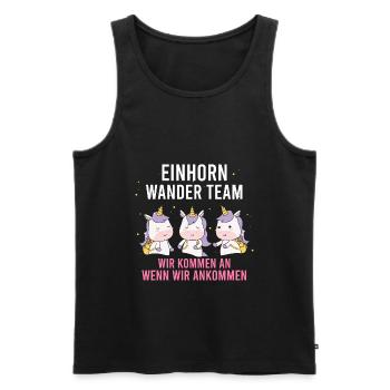 Einhorn Wanderteam Einhorn Wander Team - Männer Premium Bio Tank Top - Schwarz - Vorne - Michal (187cm)