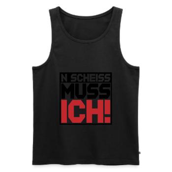 N Scheiss muss ich | Farben änderbar - Männer Premium Bio Tank Top - Schwarz - Vorne - Michal (187cm)