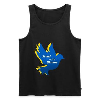 Ukraine Frieden Taube - Männer Premium Bio Tank Top - Schwarz - Vorne - AI Model Male 178 light (178cm)