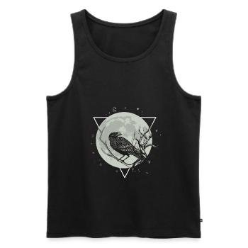 Krähe Mond Schwarze Schwarzer Rabe - Männer Premium Bio Tank Top - Schwarz - Vorne - Michal (187cm)