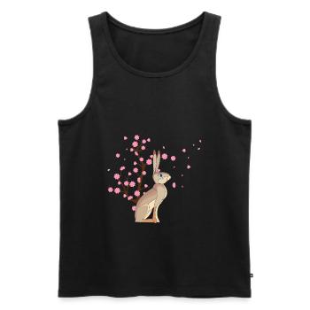 Cherry Blossom Rabbit Japanese Sakura Flower - Men's Premium Organic Tank Top - black - Front - AI Model Male 178 light (178cm)