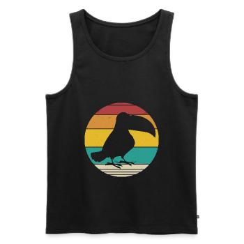 Vintage Toucan - Débardeur bio Premium Homme - noir - Devant - Michal (187cm)