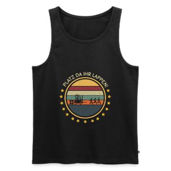 Platz da Ihr Lappen Stapler Staplerfahrer Lagerist - Männer Premium Bio Tank Top - Schwarz - Vorne - Michal (187cm)