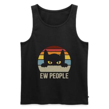 Ew People Sweet Cat Vintage Chats Fun Retro - Débardeur bio Premium Homme - noir - Devant - Michal (187cm)