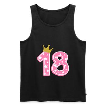 18 Krone 18e anniversaire 18 ans - Débardeur bio Premium Homme - noir - Devant - AI Model Male 178 light (178cm)