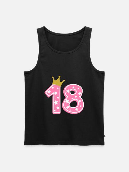 18 Krone 18° compleanno 18 anni - Canottiera ecologica premium da uomo - nero