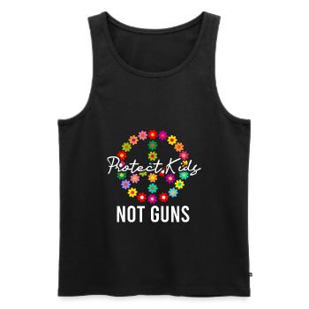 Protect Kids Not Guns - Männer Premium Bio Tank Top - Schwarz - Vorne - Michal (187cm)
