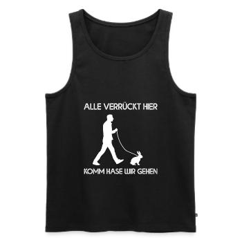 Alle Verrückt Hier Komm Hase Wir Gehen - Männer Premium Bio Tank Top - Schwarz - Vorne - AI Model Male 178 light (178cm)