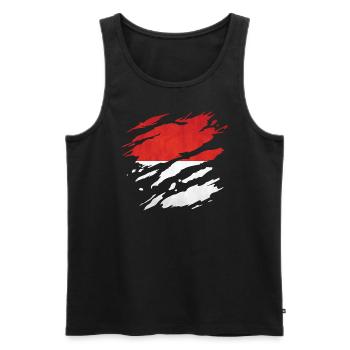 Indonesien - Nationalfahne, Kratzer, Risse - Männer Premium Bio Tank Top - Schwarz - Vorne - AI Model Male 178 light (178cm)