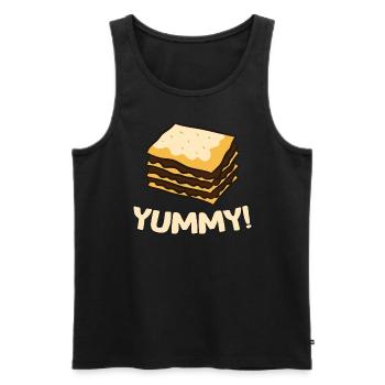 Lasagne - Yummy! - Débardeur bio Premium Homme - noir - Devant - AI Model Male 178 light (178cm)