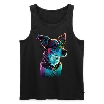 Jack Russell 80s - Men's Premium Organic Tank Top - black - Front - AI Model Male 178 light (178cm)