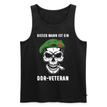 DDR Veteran Soldat NVA Geschenk - Männer Premium Bio Tank Top - Schwarz - Vorne - Michal (187cm)