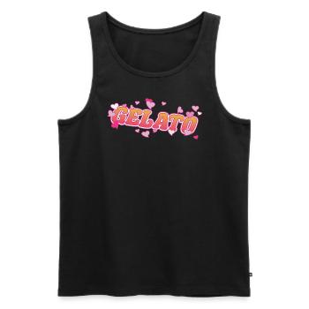 Cooles Gelato mit rosa Herzen Design - Männer Premium Bio Tank Top - Schwarz - Vorne - Michal (187cm)