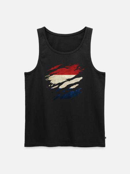 Pays-Bas - Drapeau national, rayures, fissures - Débardeur bio Premium Homme - noir