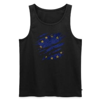 Europe - National flag, scratches, cracks - Men's Premium Organic Tank Top - black - Front - Michal (187cm)