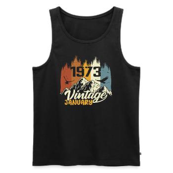 Geburtstag Januar 1973 - Geschenk Januar 1973 - Männer Premium Bio Tank Top - Schwarz - Vorne - Michal (187cm)