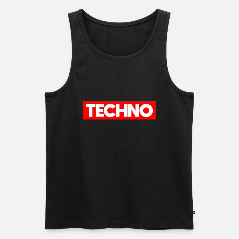 Techno - icône de la musique techno - Débardeur bio Premium Homme - noir