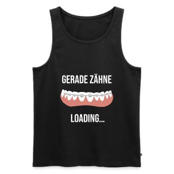 Zahnspange Gerade Zähne Loading Kieferorthopäde - Männer Premium Bio Tank Top - Schwarz - Vorne - AI Model Male 178 light (178cm)