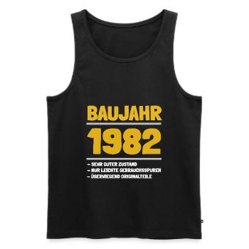 Die Geschenkidee für alle Jahrgang 1982 - Männer Premium Bio Tank Top - Schwarz - Vorne - AI Model Male 178 light (178cm)