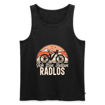Ich Bin Selten Radlos - Fahrrad MTB Mountainbike - Männer Premium Bio Tank Top - Schwarz - Vorne - AI Model Male 178 light (178cm)
