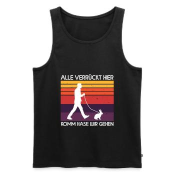 Alle Verrückt Hier Komm Hase Wir Gehen Kaninchen - Männer Premium Bio Tank Top - Schwarz - Vorne - AI Model Male 178 light (178cm)