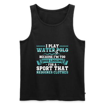 Wasserball Spieler | Sport Team Trainer Geschenke - Männer Premium Bio Tank Top - Schwarz - Vorne - Michal (187cm)