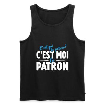C'est Qui Le Patron C'est Moi Le Patron - Débardeur bio Premium Homme - noir - Devant - AI Model Male 178 light (178cm)