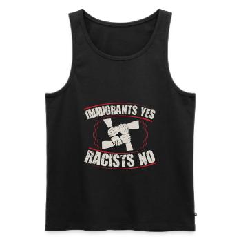 Contre le racisme et les nazis | Gauche Politique Cadeaux - Débardeur bio Premium Homme - noir - Devant - AI Model Male 178 light (178cm)