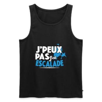 Je Peux Pas J'ai Escalade Cadeau Grimpeur Montagne - Débardeur bio Premium Homme - noir - Devant - AI Model Male 178 light (178cm)