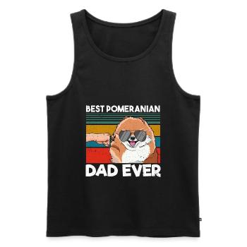 Best Pomeranian Dad Ever Bester Hunde Papa - Männer Premium Bio Tank Top - Schwarz - Vorne - Michal (187cm)