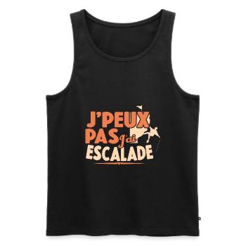 Je Peux Pas J'ai Escalade Cadeau Grimpeur Montagne - Débardeur bio Premium Homme - noir - Devant - AI Model Male 178 light (178cm)