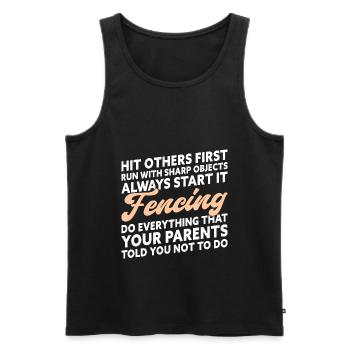 Funny Fencing Saying Fencer - Männer Premium Bio Tank Top - Schwarz - Vorne - AI Model Male 178 light (178cm)