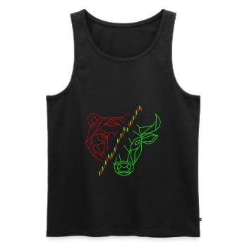 Bulle Bär Chart Investor - Männer Premium Bio Tank Top - Schwarz - Vorne - Michal (187cm)