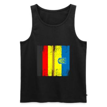 Deutsch Ukraine Flagge Ukraine Deutschland - Männer Premium Bio Tank Top - Schwarz - Vorne - Michal (187cm)