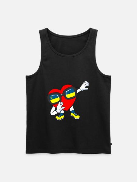 Ukraine Dabbing Heart - Men's Premium Organic Tank Top - black