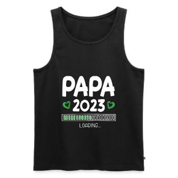 Papa 2023 Loading - Men's Premium Organic Tank Top - black - Front - AI Model Male 178 light (178cm)