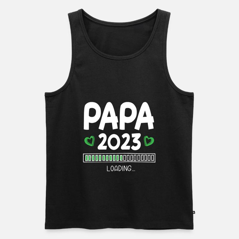 Papa 2023 Loading - Männer Premium Bio Tank Top - Schwarz