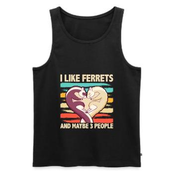 I Like Ferrets And Maybe 3 People Funny Ferret - Männer Premium Bio Tank Top - Schwarz - Vorne - AI Model Male 178 light (178cm)