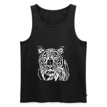 Tiger - Débardeur bio Premium Homme - noir - Devant - AI Model Male 178 light (178cm)