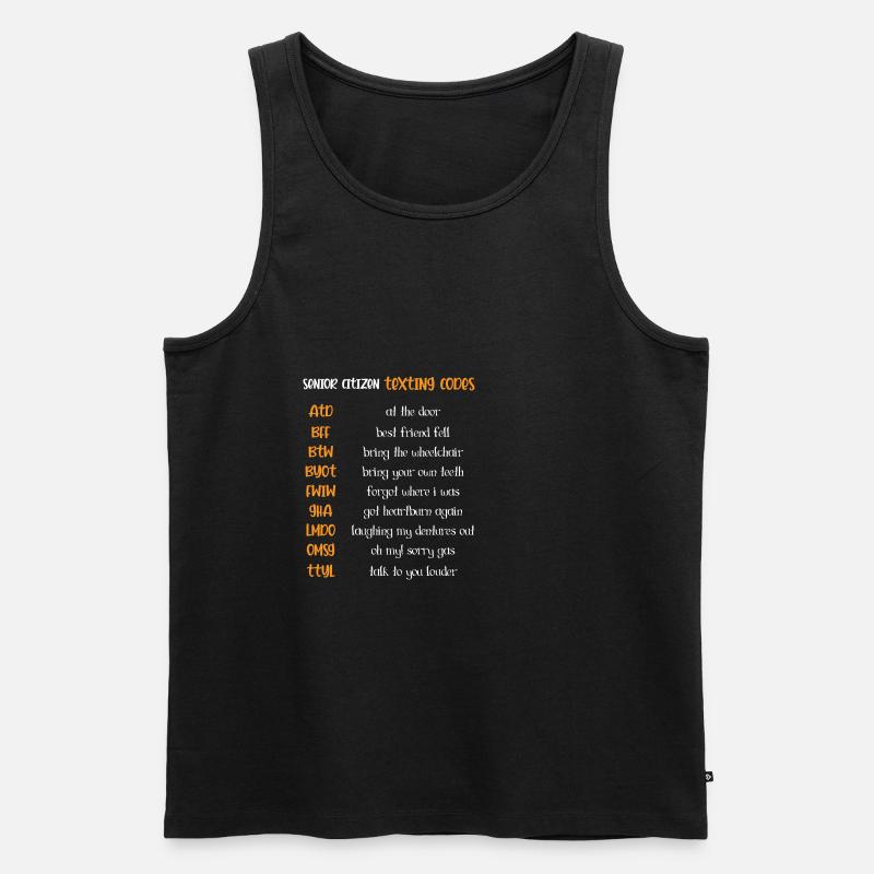 Text codes Senior Citizen or Eldery Person Gesch - Men's Premium Organic Tank Top - black
